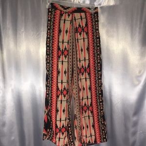 Pink, black and tan sheer pants